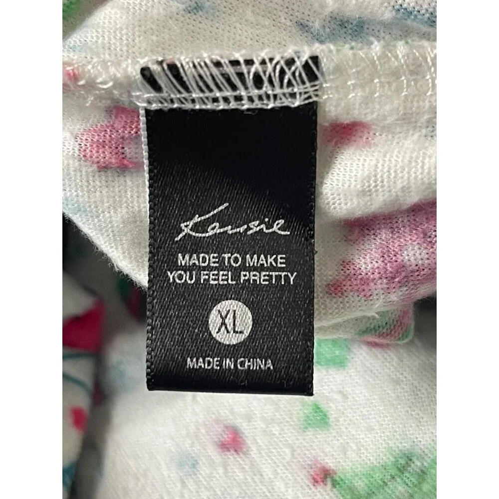 Christmas Pajama Top By Kensie Womens Size XL 100% Polyester Festive Print